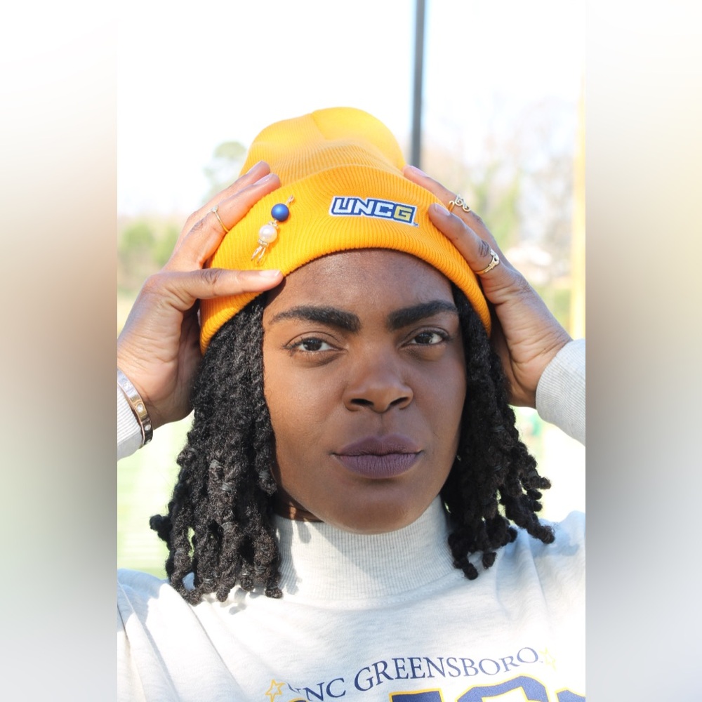Vibrant UNCG Cuffed Knit Hat with Ribbed Texture